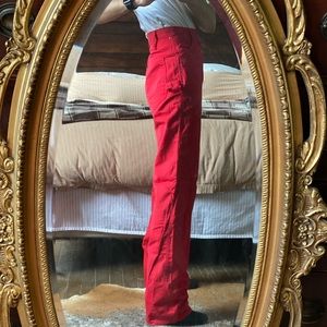 Vintage Dee Cee wideleg, red cotton pants
